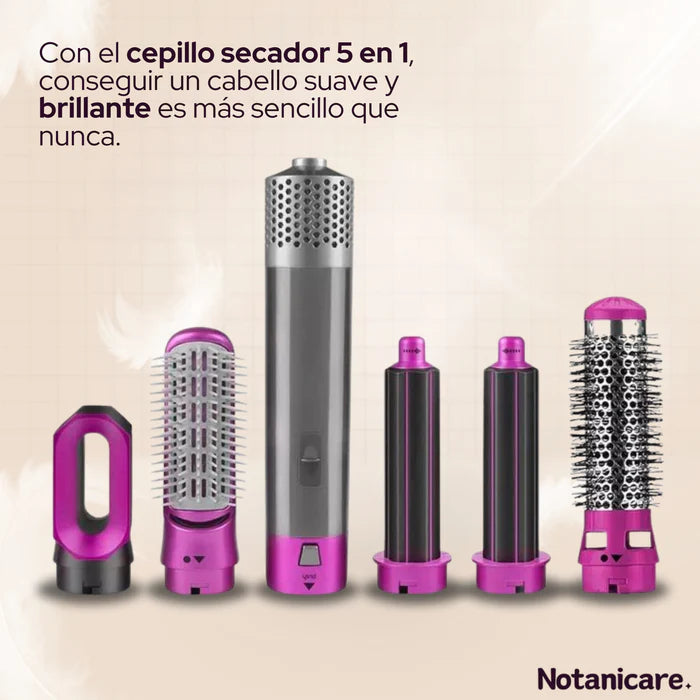 Cepillo 5 em 1 VALECOM: ¡Cabello Perfecto, Brillante y Sin Esfuerzo!